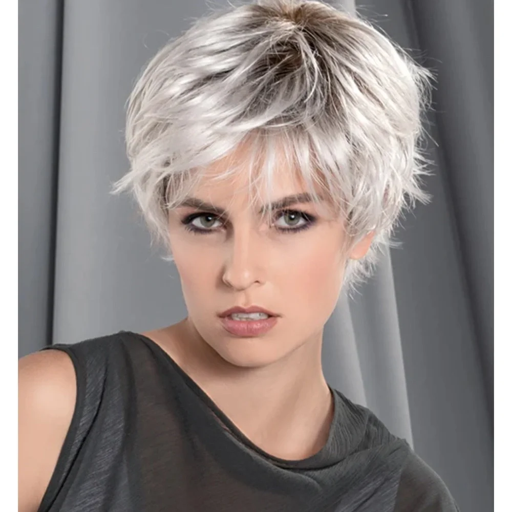 NWT MODIX X HAIR ENERGY GILDA MONO WIG BY ELLEN WILLIE ICE BLONDE SHADED - Picture 2 of 14